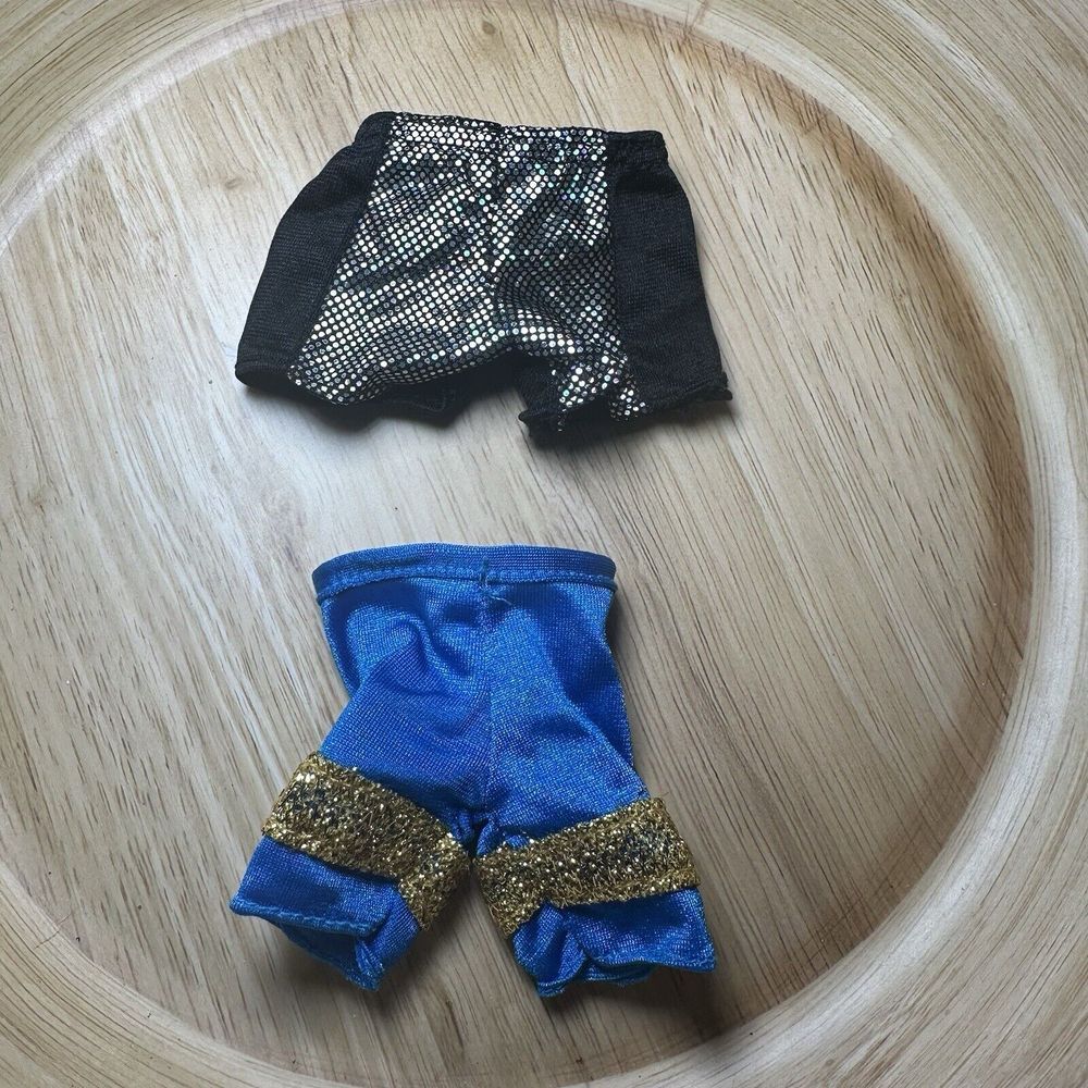Vtg Barbie Ken Doll-95/96 SPLASH & COLOR BLUE/GOLD & Black/silver Swim‎ Trunks